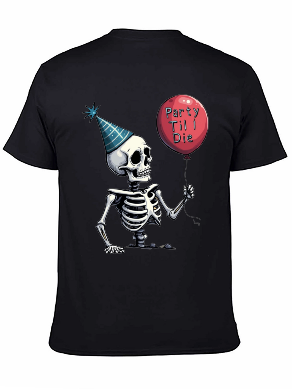Party Til I Die Skeleton Graphic Tee