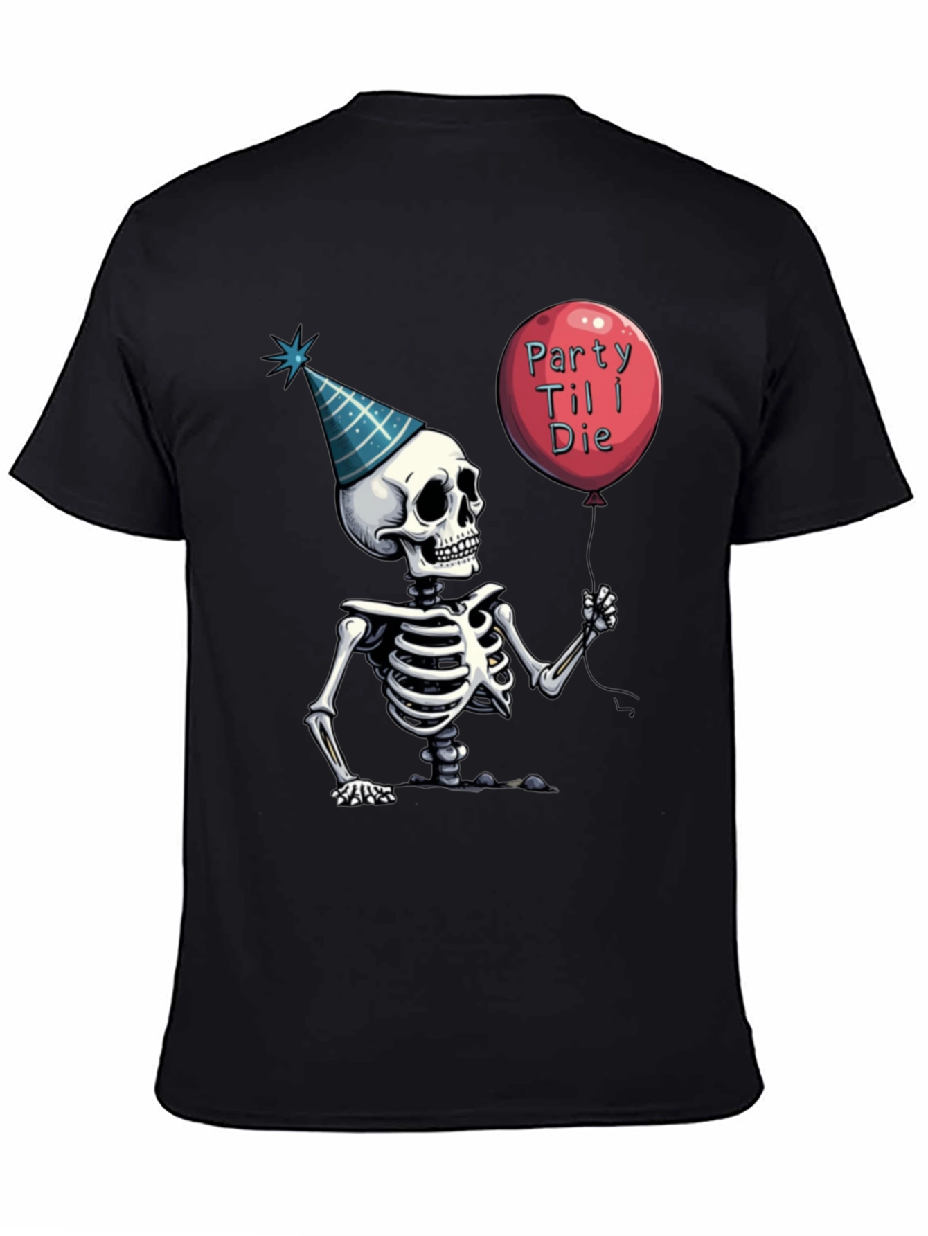 Party Til I Die Skeleton Graphic Tee