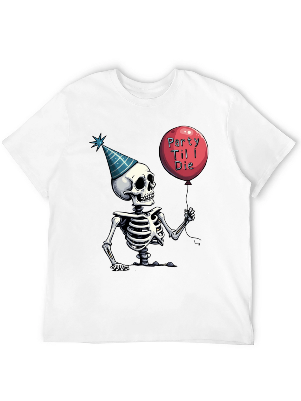 Party Til I Die Skeleton Graphic Tee