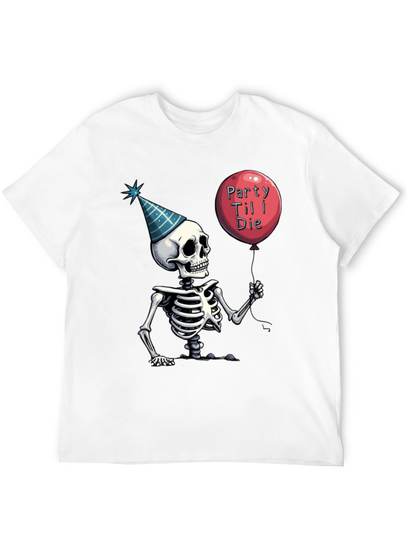 Party Til I Die Skeleton Graphic Tee