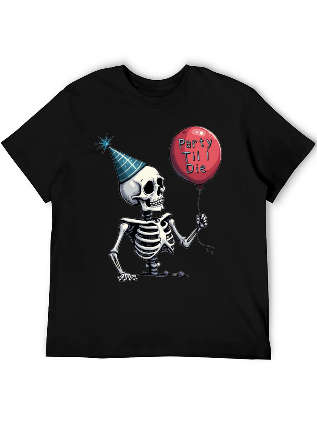 Party Til I Die Skeleton Graphic Tee