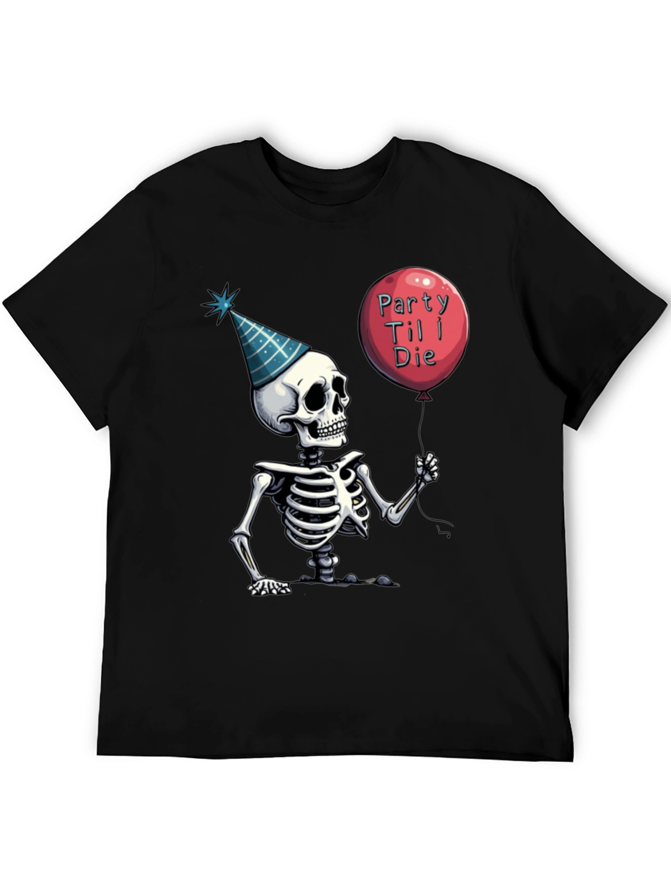 Party Til I Die Skeleton Graphic Tee