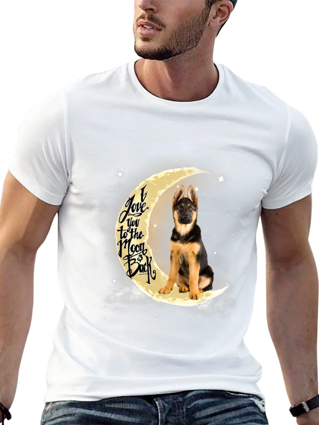 German Shepherd Moon T-Shirt