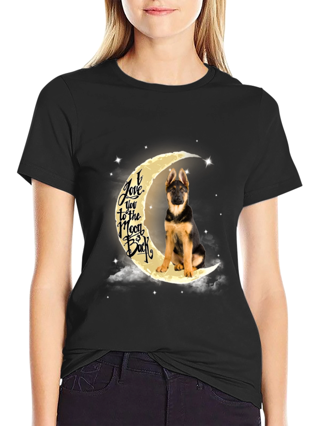 German Shepherd Moon T-Shirt