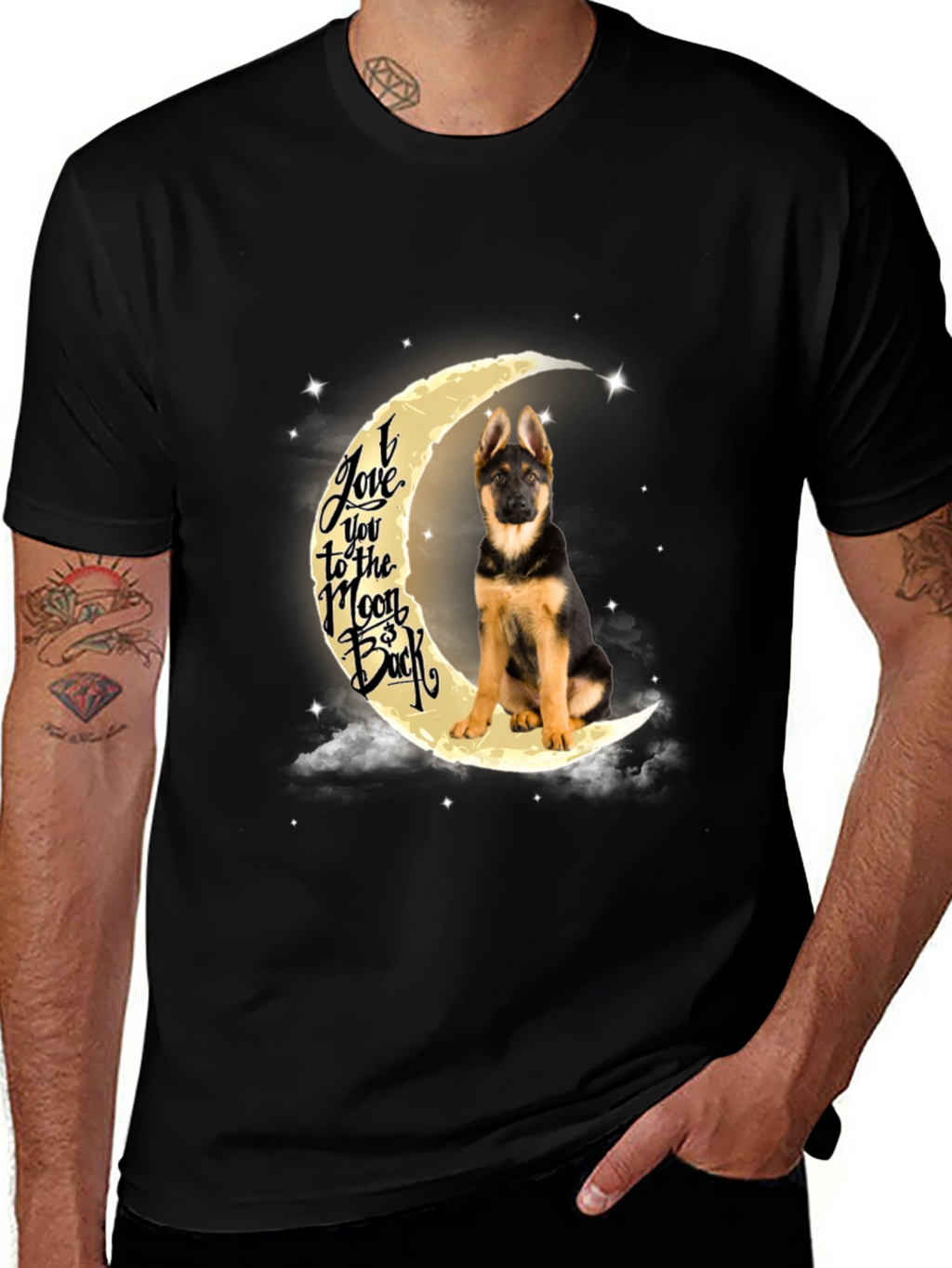 German Shepherd Moon T-Shirt