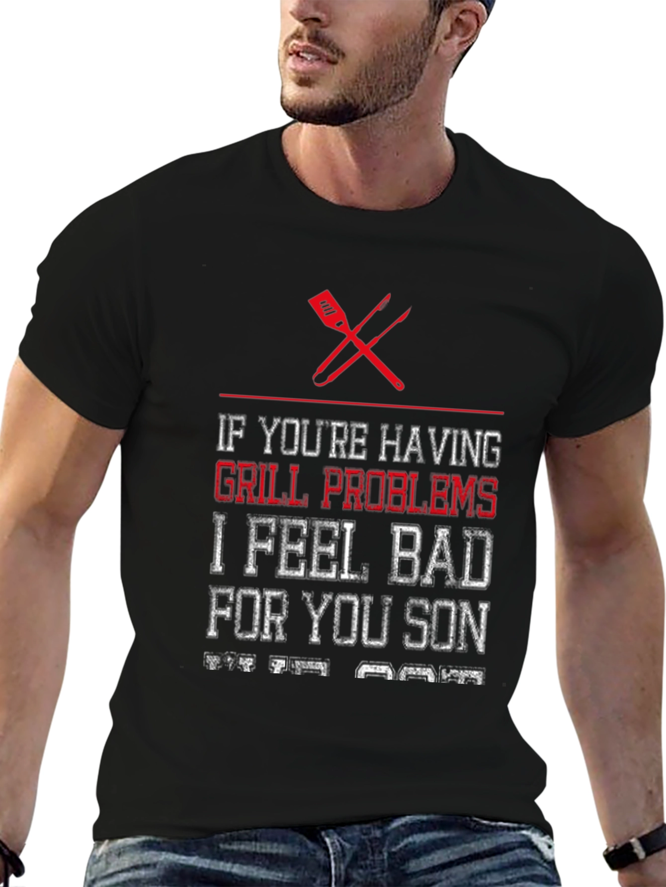 Grill Problems T-Shirt: Funny BBQ Grill Master Tee