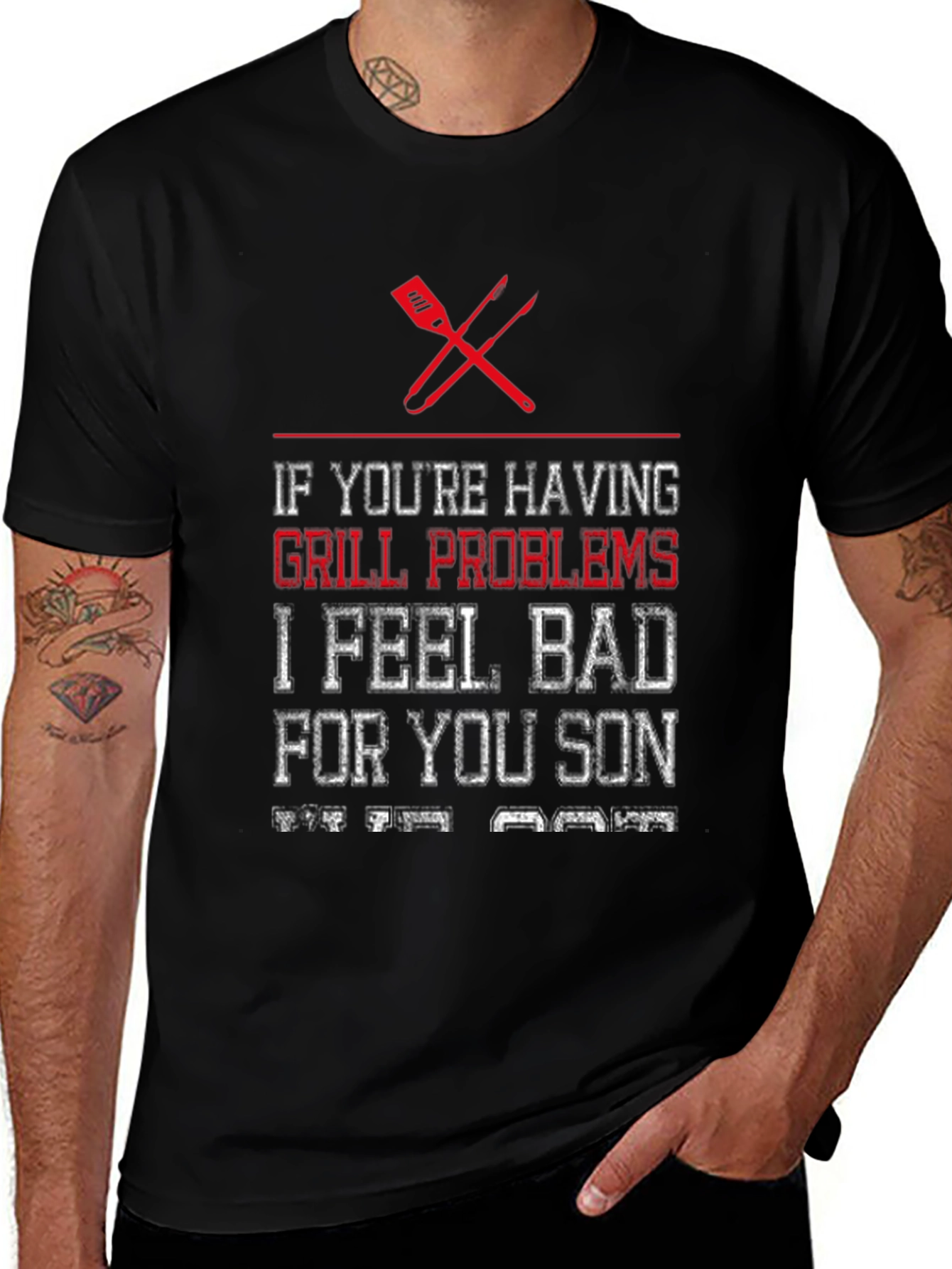 Grill Problems T-Shirt: Funny BBQ Grill Master Tee