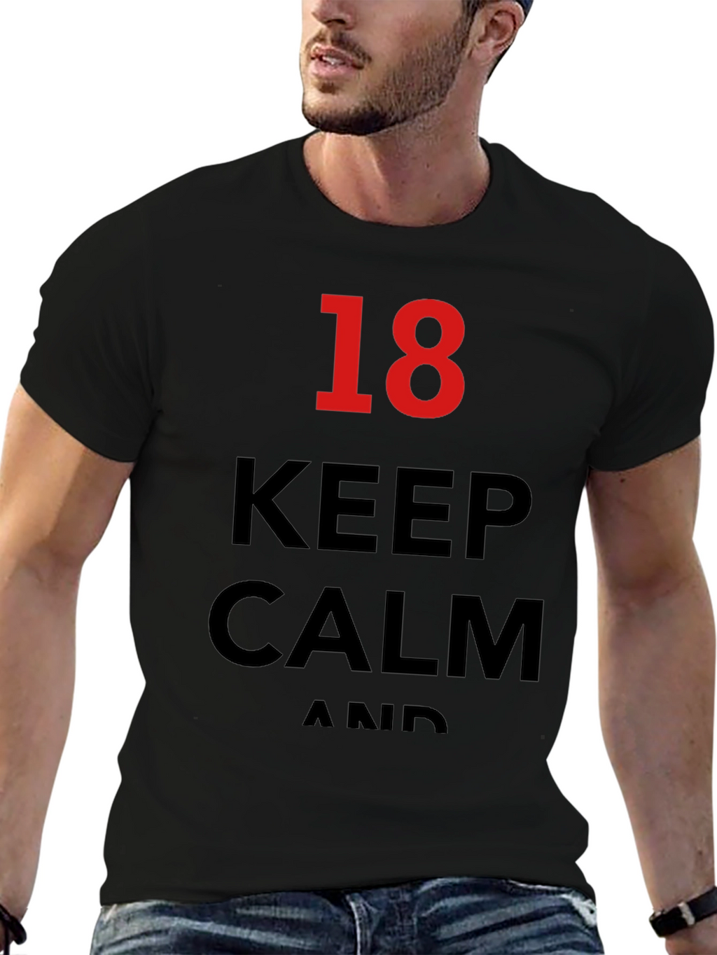 Keep Calm 18th Birthday T-Shirt - Black