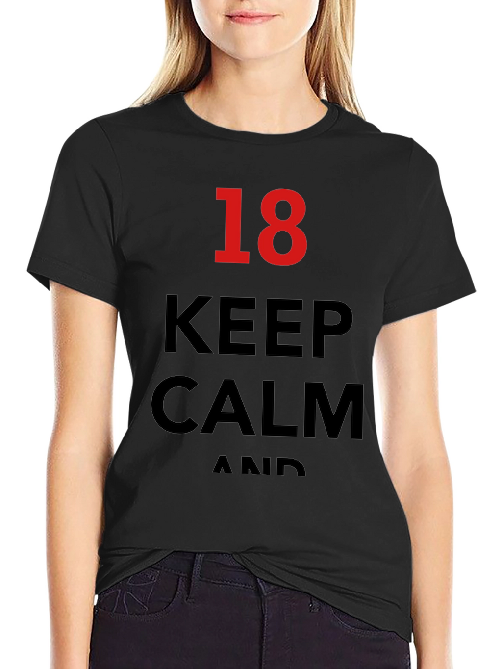 Keep Calm 18th Birthday T-Shirt - Black