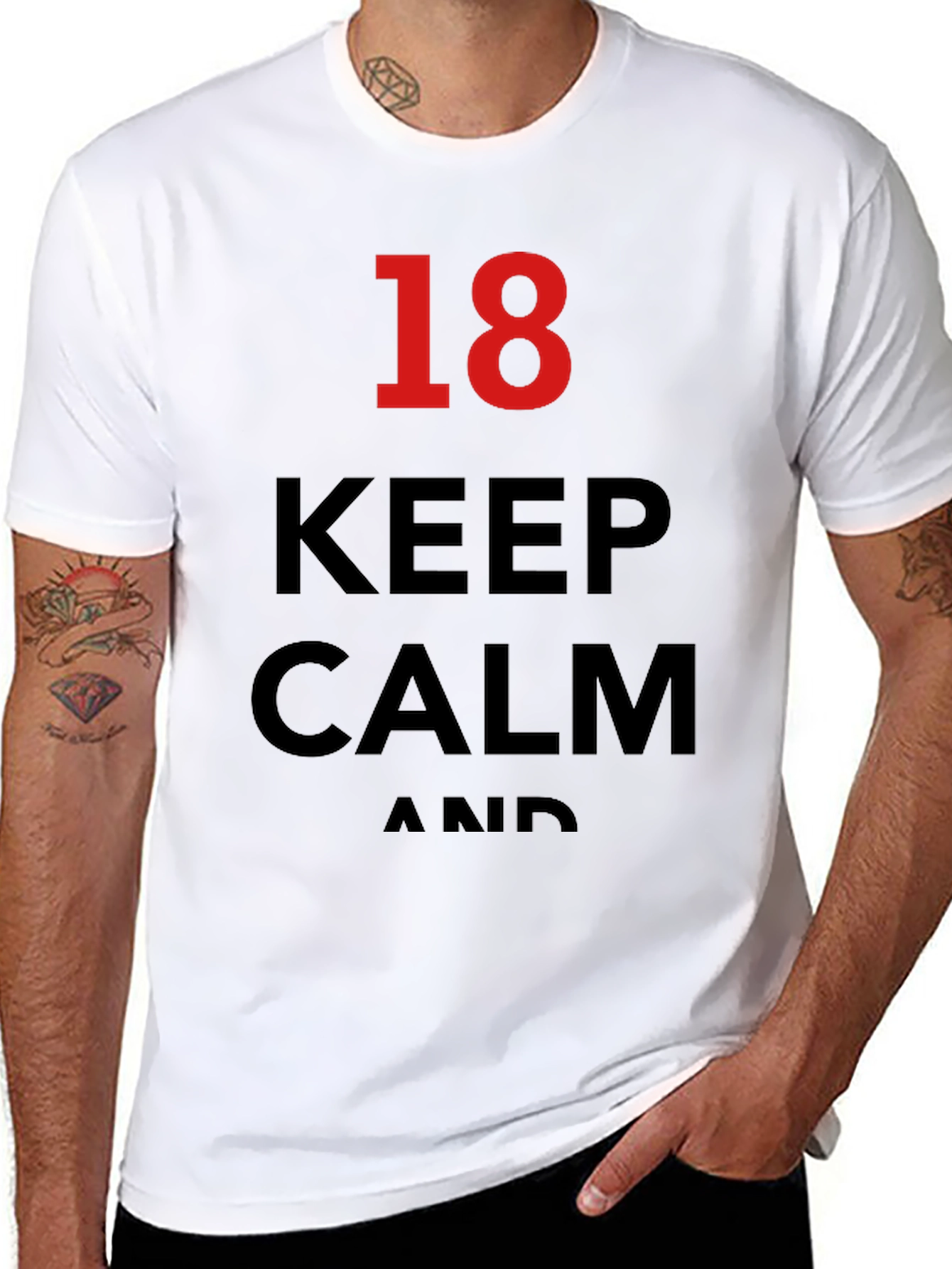 Keep Calm 18th Birthday T-Shirt - Black