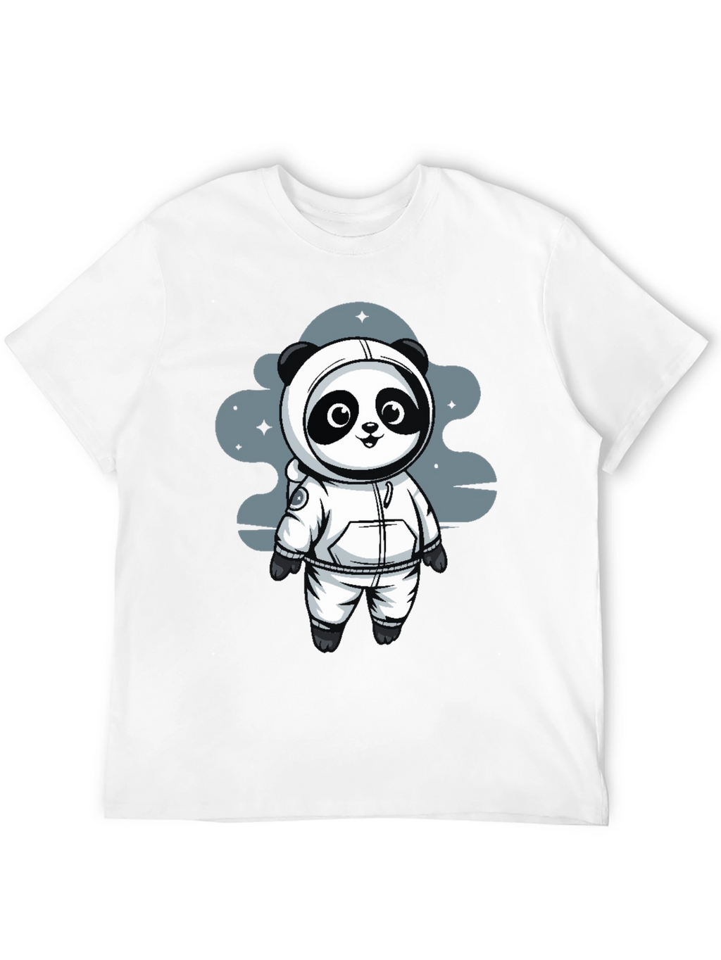Astronaut Panda Black T-Shirt - Space Adventure!