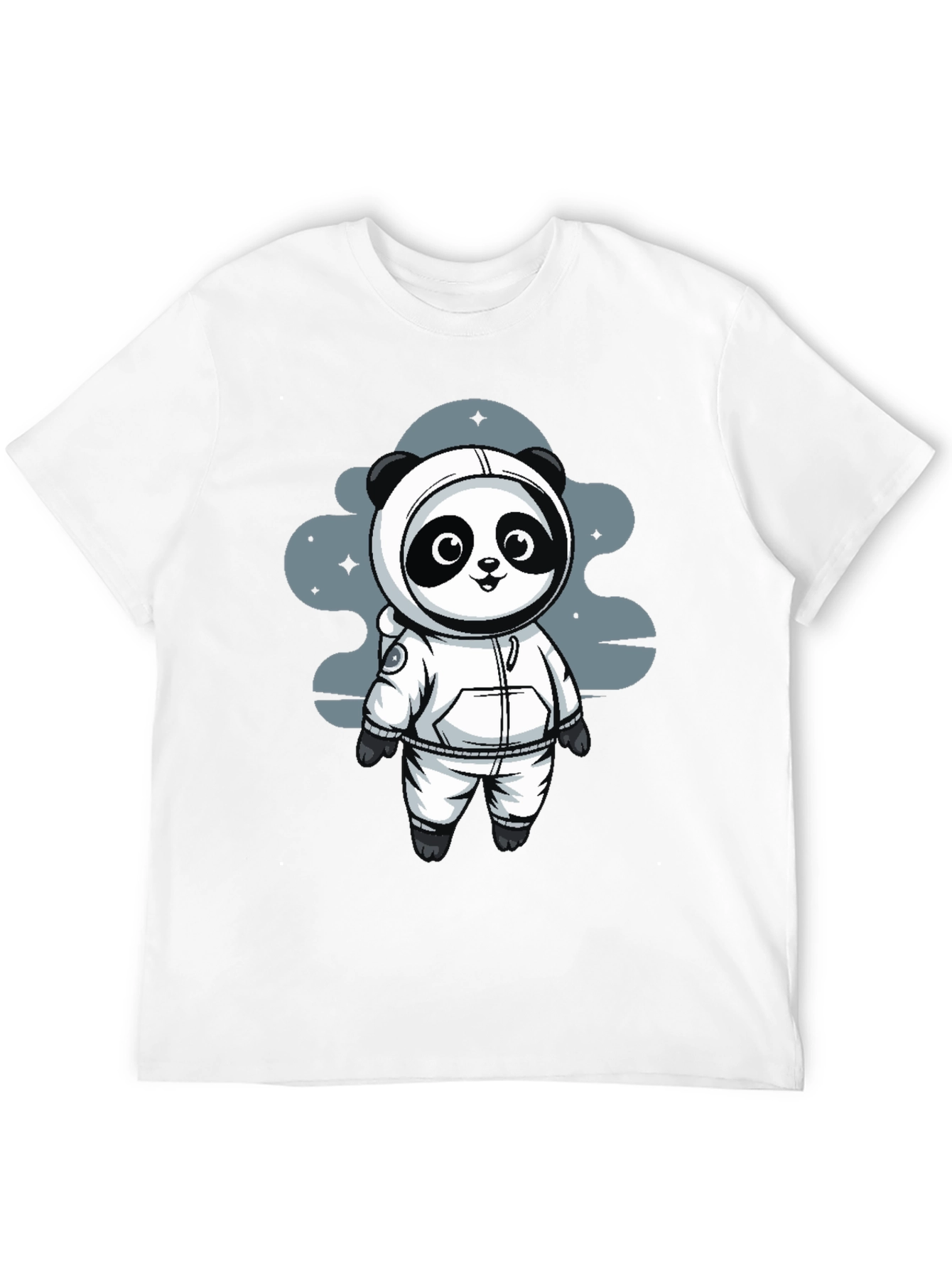 Astronaut Panda Black T-Shirt - Space Adventure!