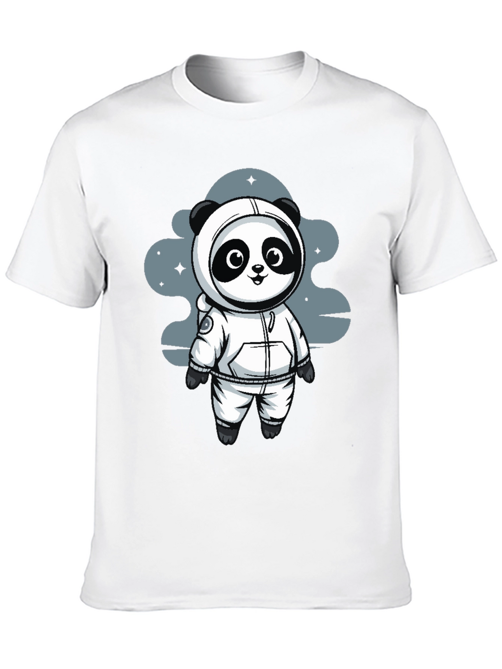 Astronaut Panda Black T-Shirt - Space Adventure!