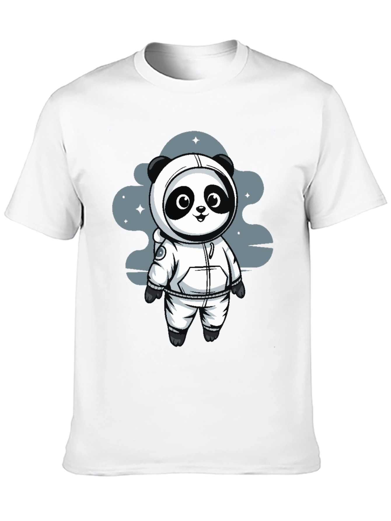 Astronaut Panda Black T-Shirt - Space Adventure!