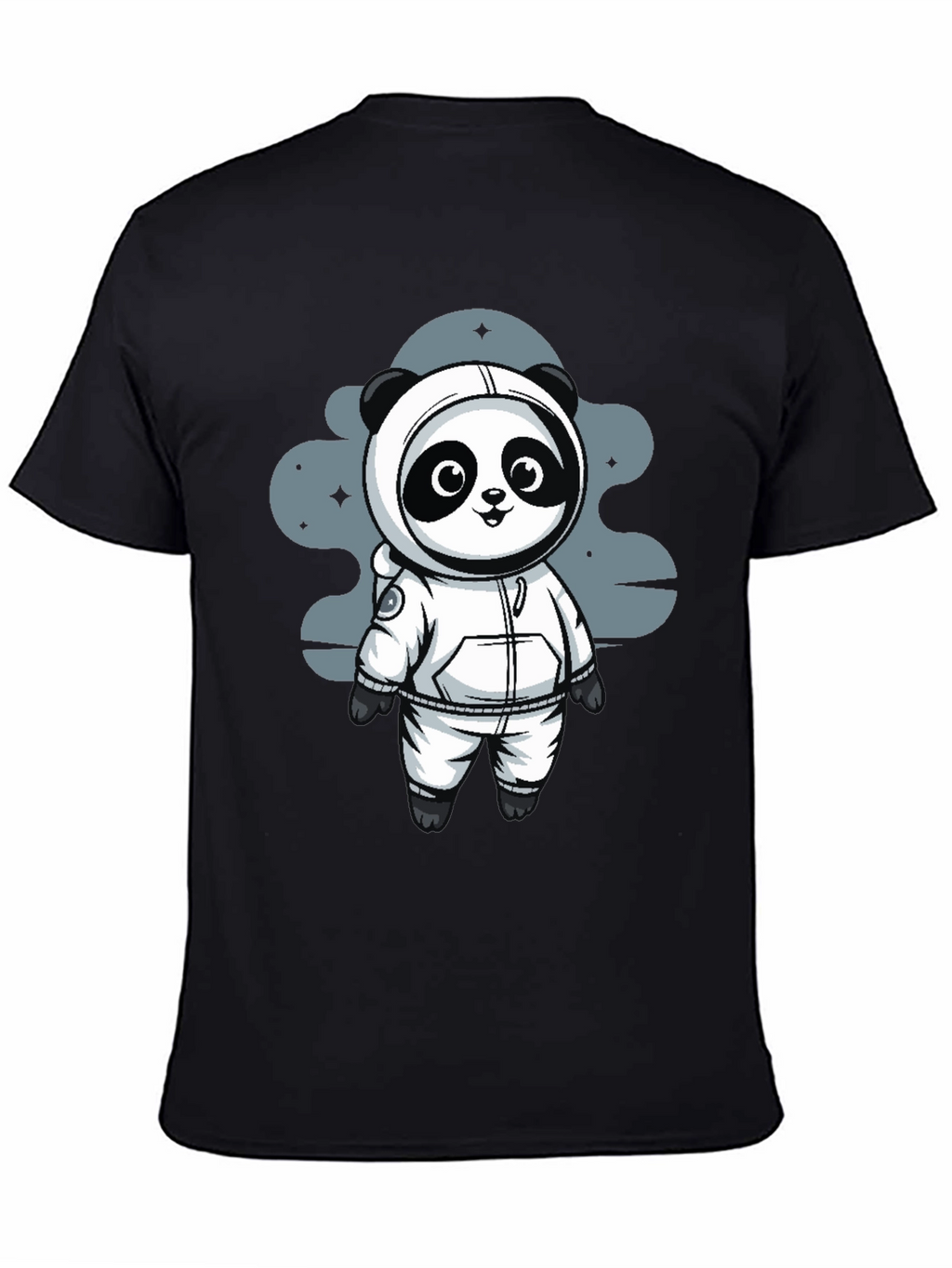 Astronaut Panda Black T-Shirt - Space Adventure!