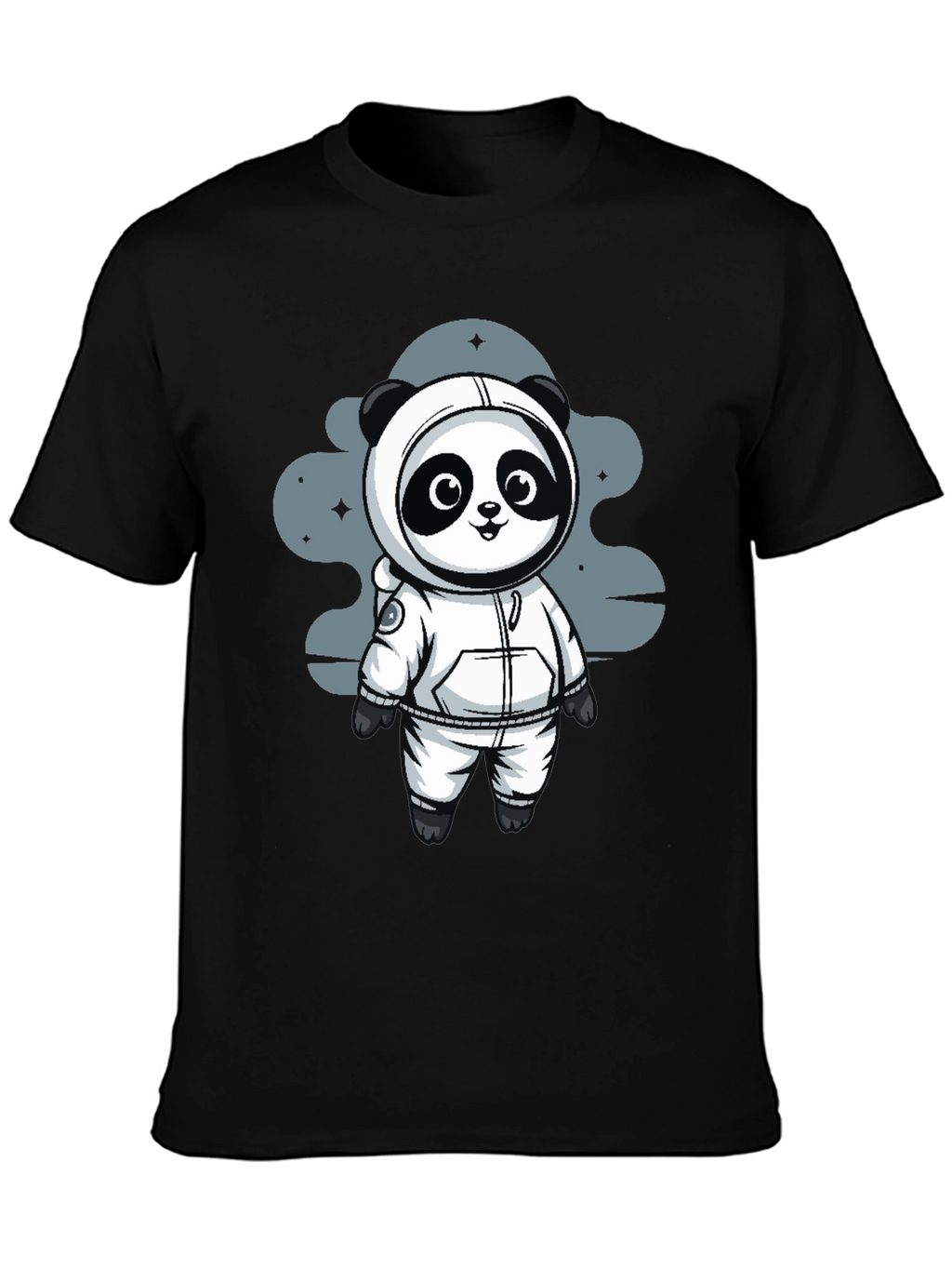 Astronaut Panda Black T-Shirt - Space Adventure!