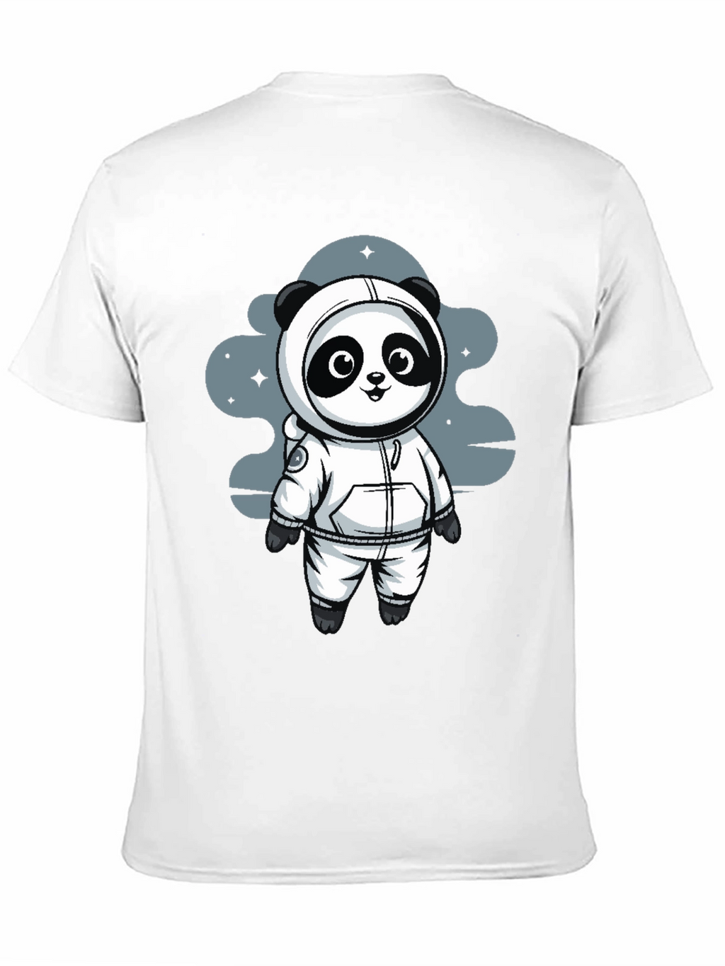 Astronaut Panda Black T-Shirt - Space Adventure!