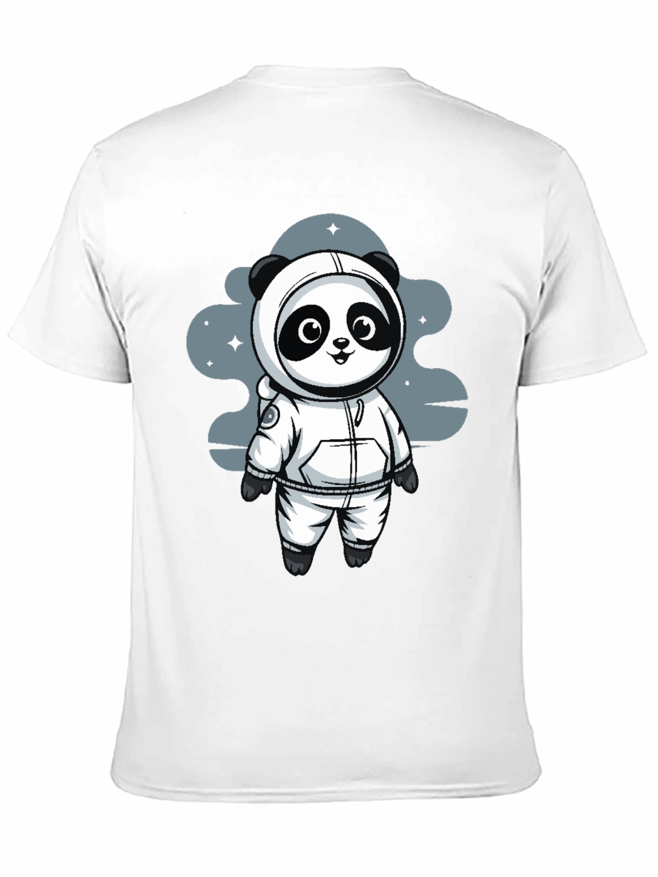 Astronaut Panda Black T-Shirt - Space Adventure!