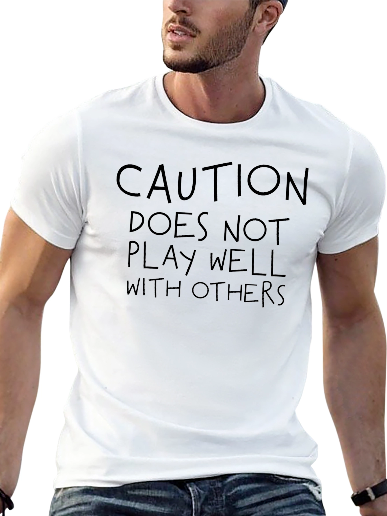 Caution T-Shirt: Doesnt Play Well With Others Funny Tee
