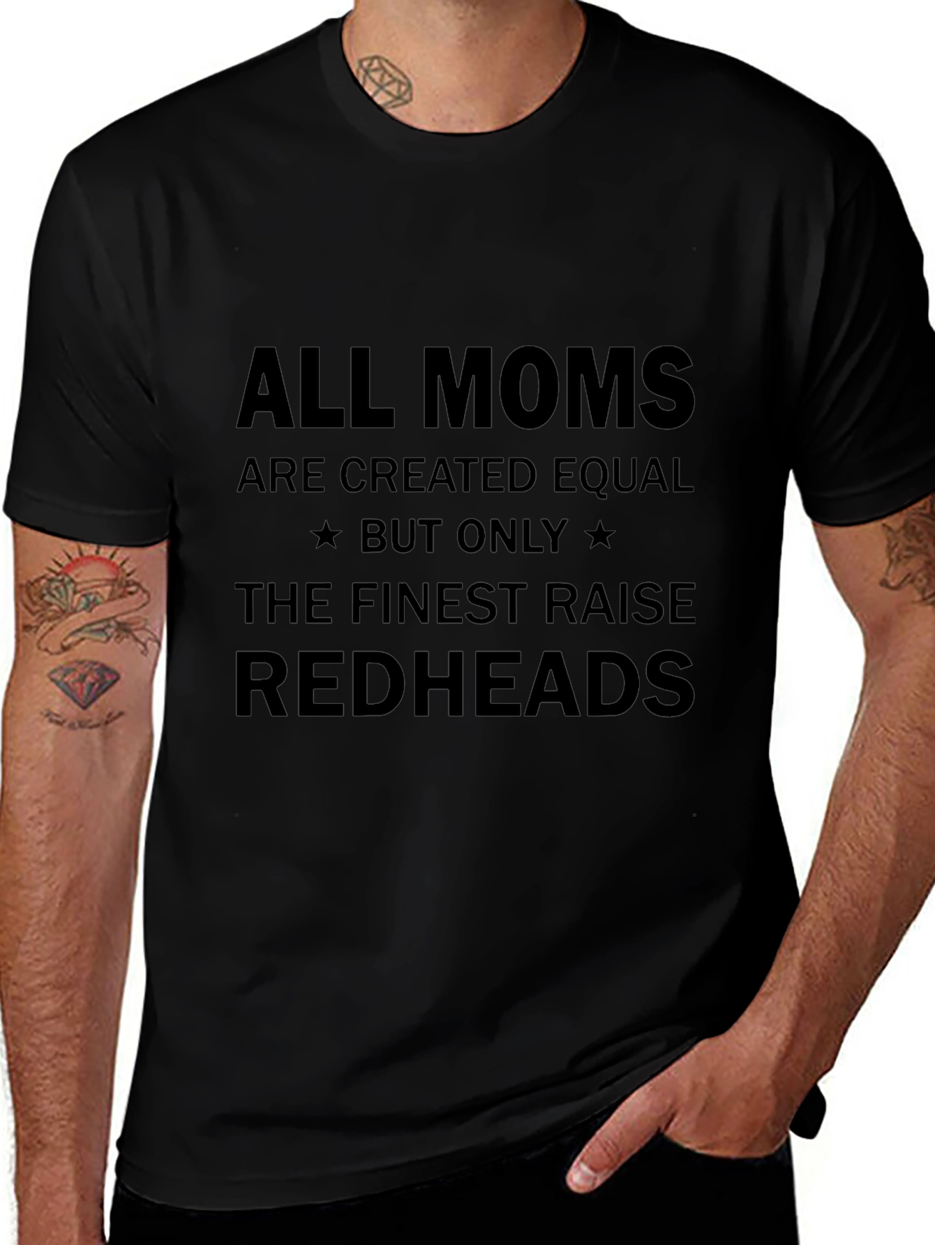 Finest Moms Raise Redheads Black T-Shirt