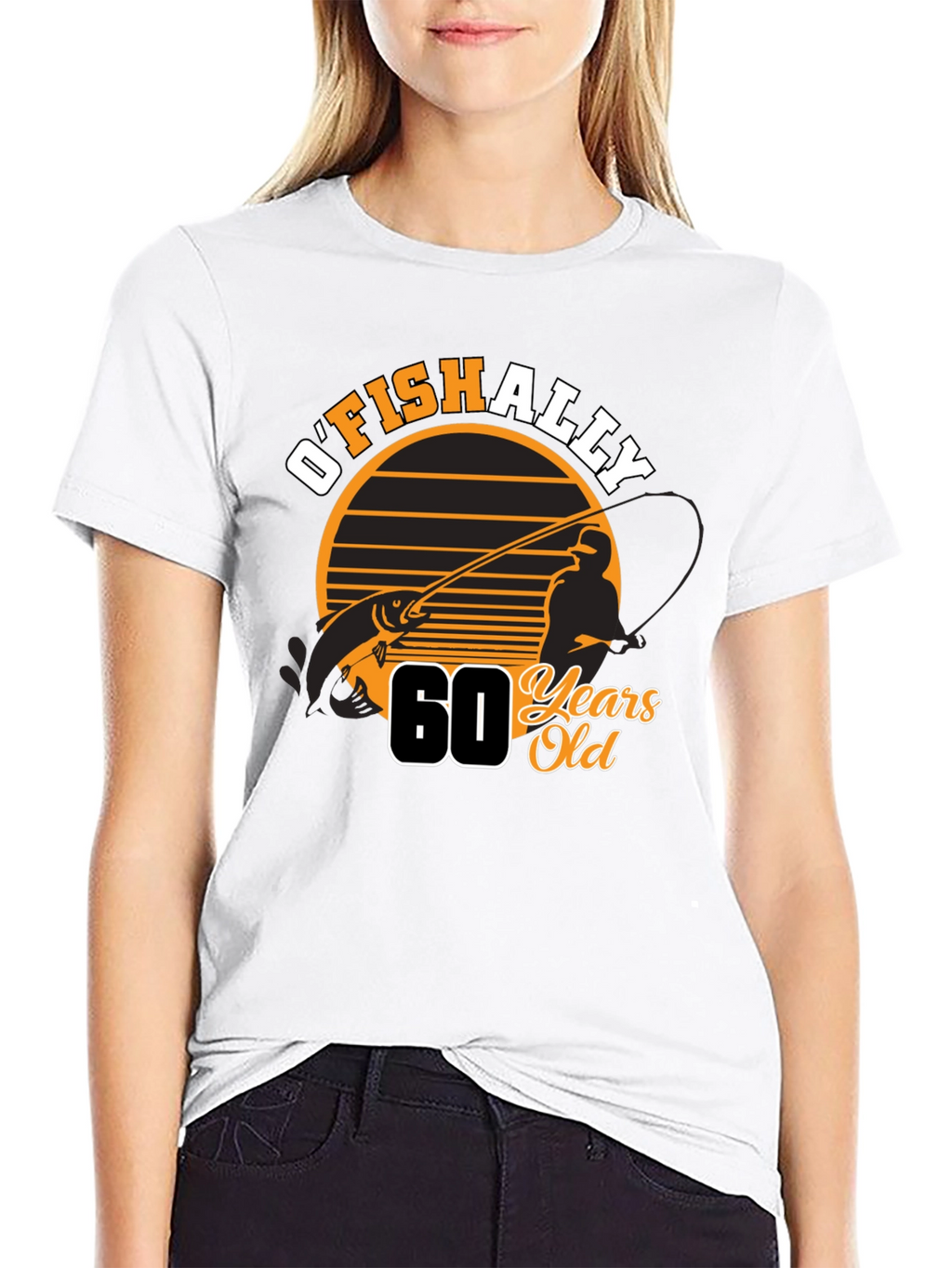 OFISHALLY 60 Years Old Fishing T-Shirt