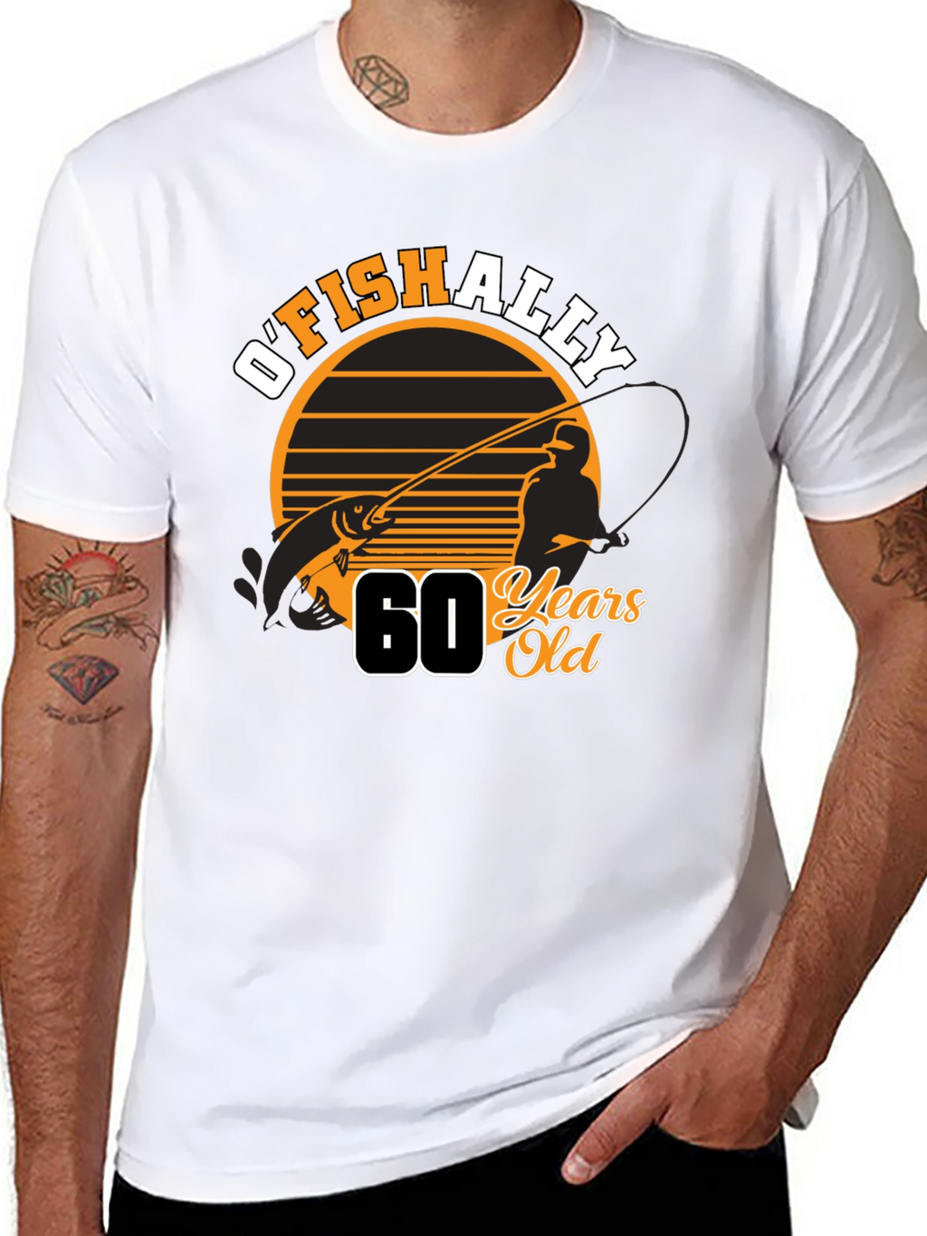 OFISHALLY 60 Years Old Fishing T-Shirt