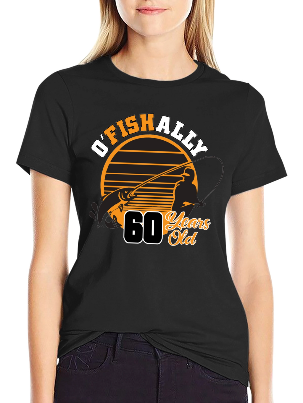 OFISHALLY 60 Years Old Fishing T-Shirt