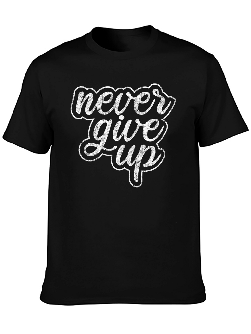 Never Give Up Graphic Print T-Shirt