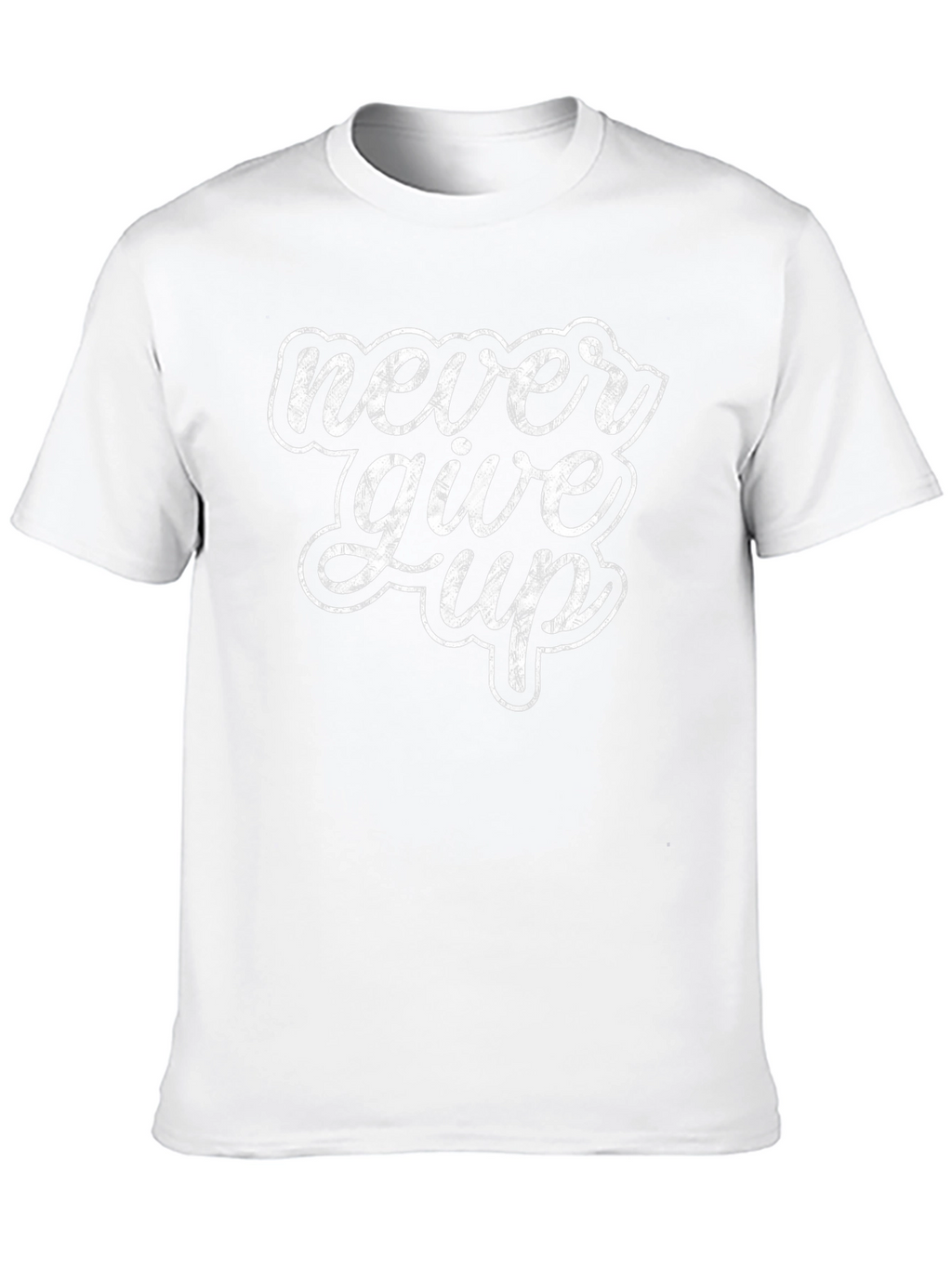Never Give Up Graphic Print T-Shirt