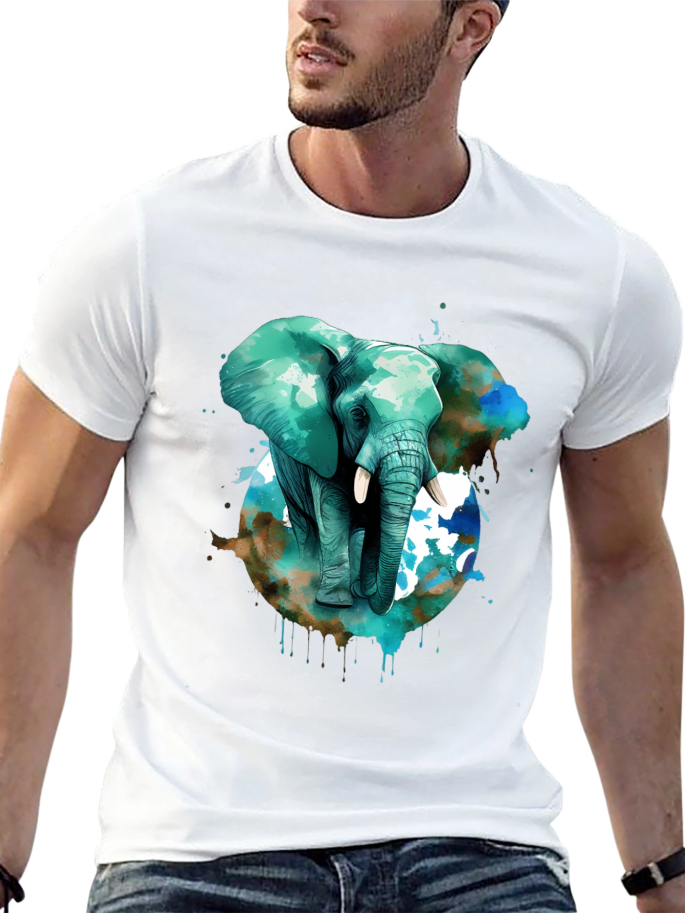 Elephant Watercolor T-Shirt - Unique Animal Tee
