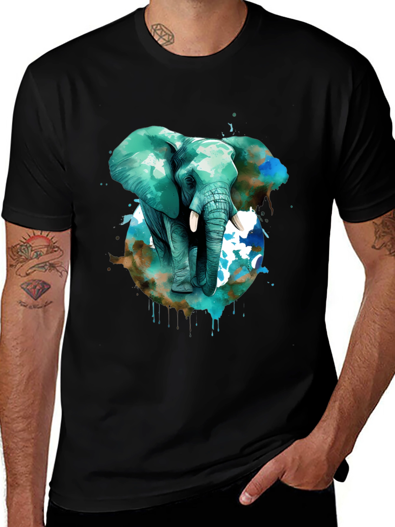 Elephant Watercolor T-Shirt - Unique Animal Tee