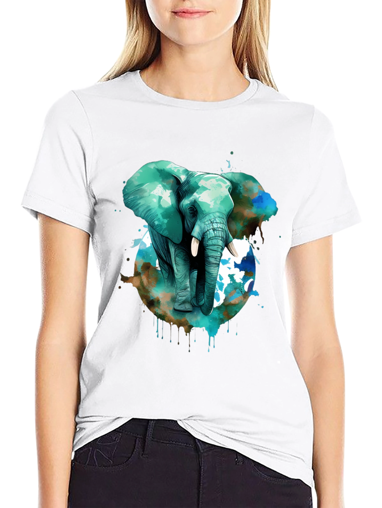 Elephant Watercolor T-Shirt - Unique Animal Tee