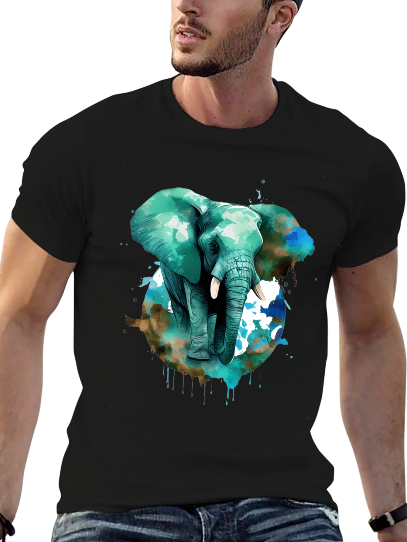 Elephant Watercolor T-Shirt - Unique Animal Tee