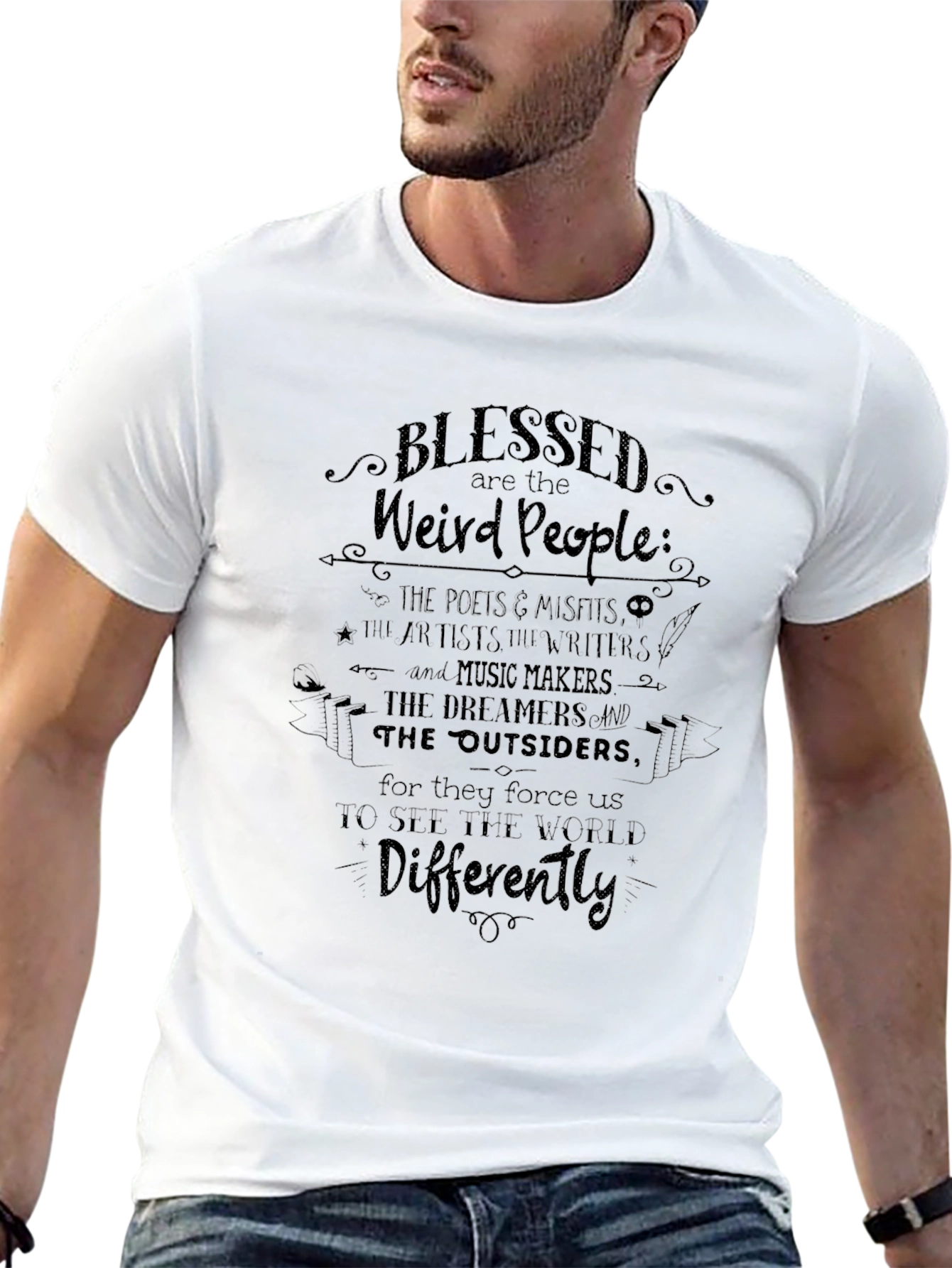 Blessed Are The Weird People T-Shirt - Unique Statement Tee