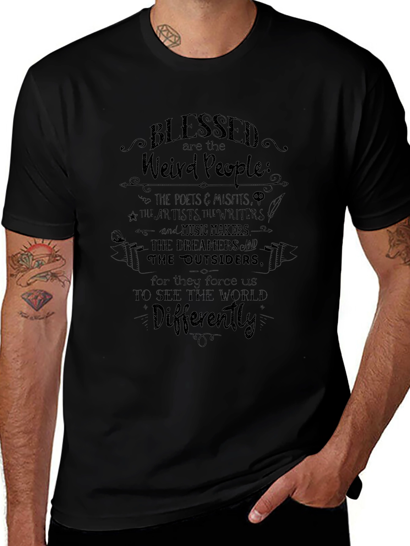 Blessed Are The Weird People T-Shirt - Unique Statement Tee