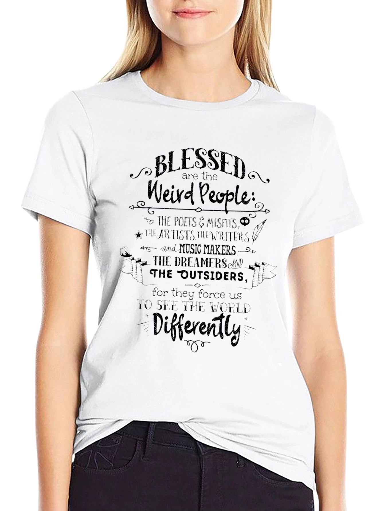 Blessed Are The Weird People T-Shirt - Unique Statement Tee