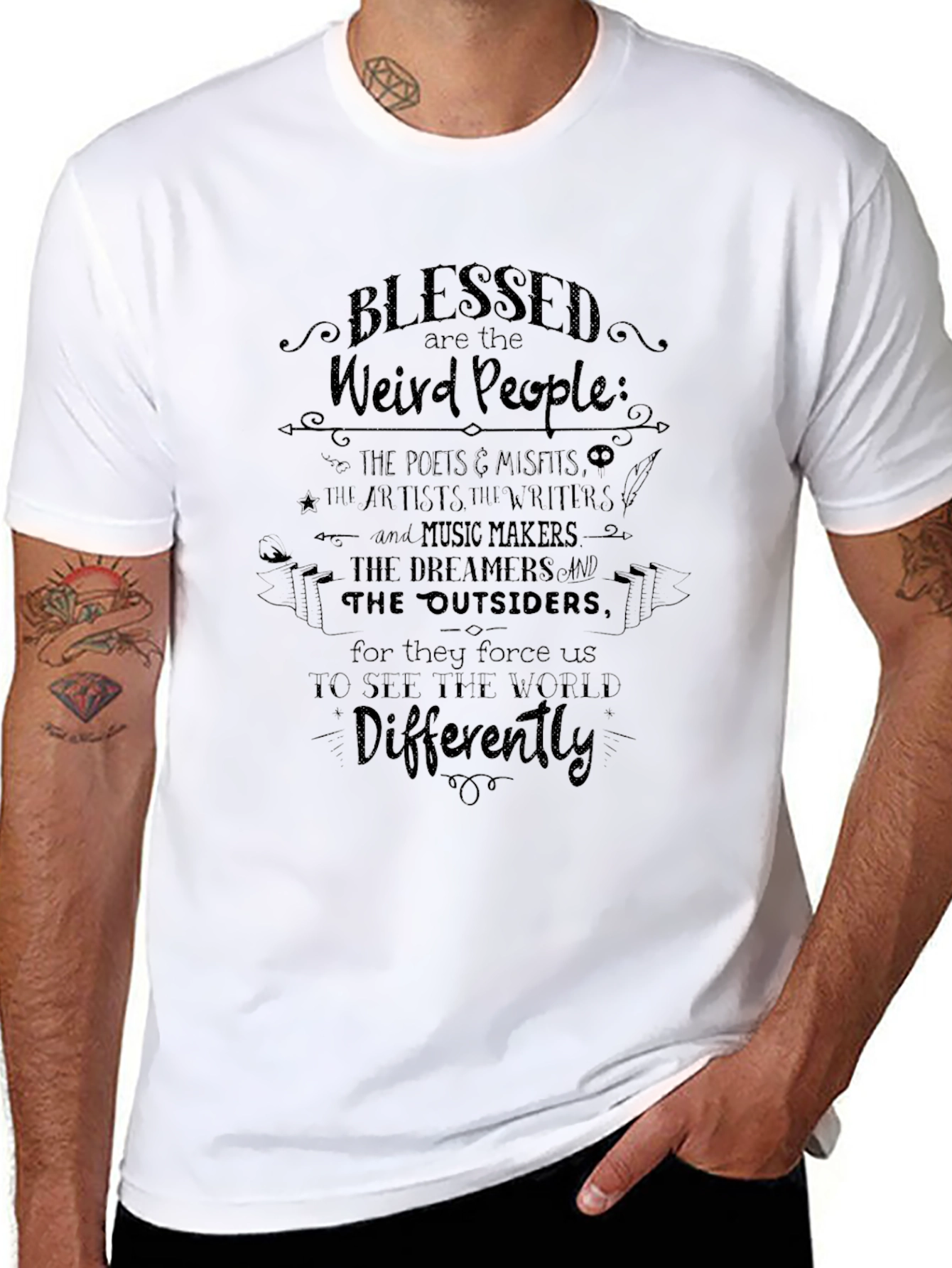 Blessed Are The Weird People T-Shirt - Unique Statement Tee