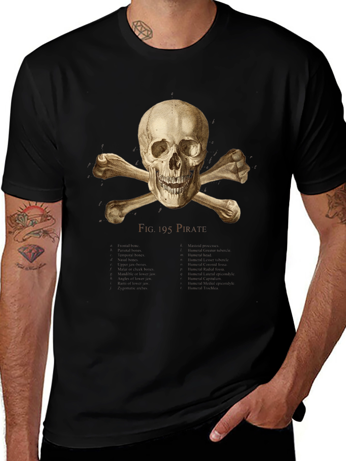 Pirate Skull & Crossbones Graphic Tee - Black