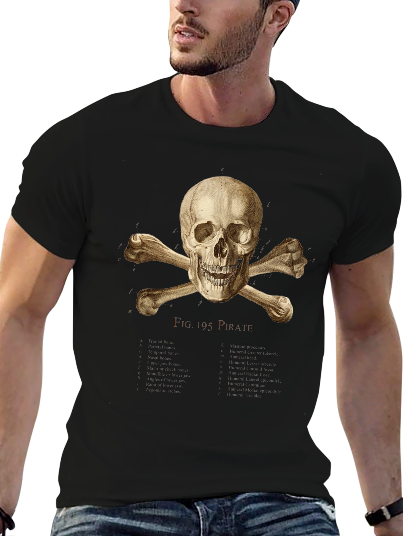 Pirate Skull & Crossbones Graphic Tee - Black