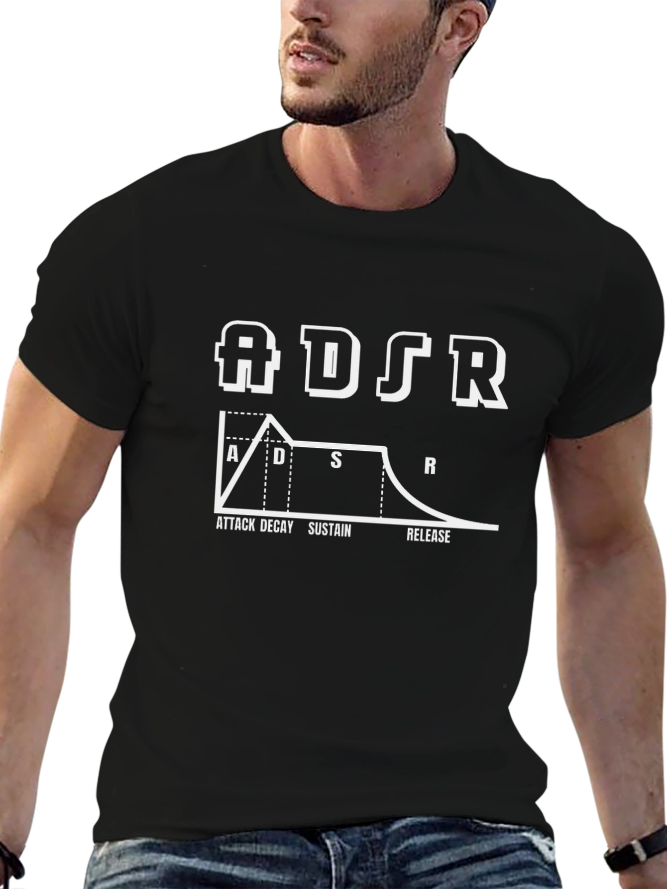 ADSR Synthesizer Envelope T-Shirt - Black