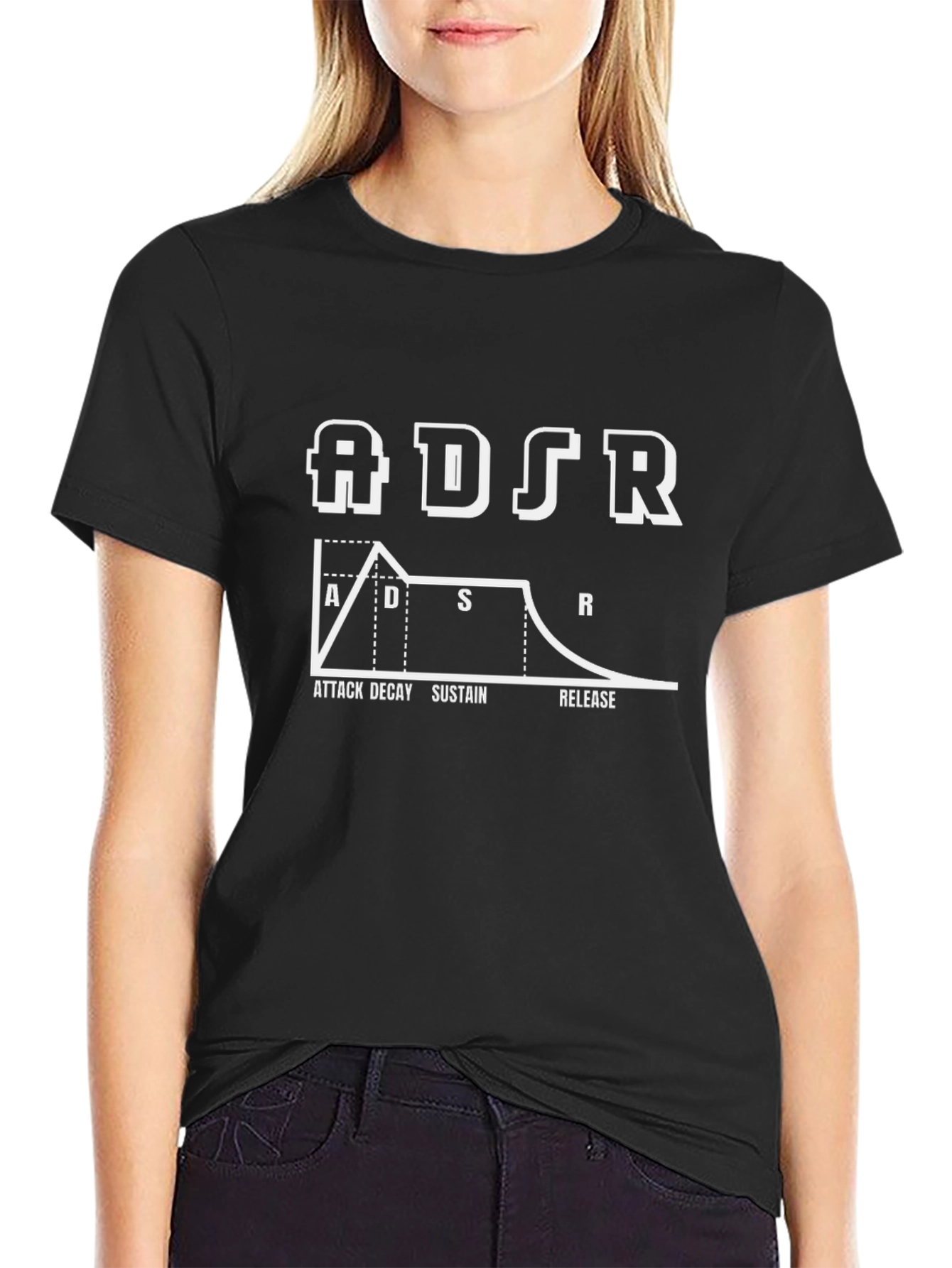 ADSR Synthesizer Envelope T-Shirt - Black