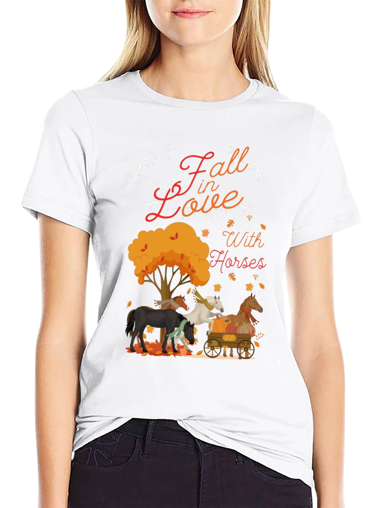 Fall in Love With Horses Graphic T-Shirt