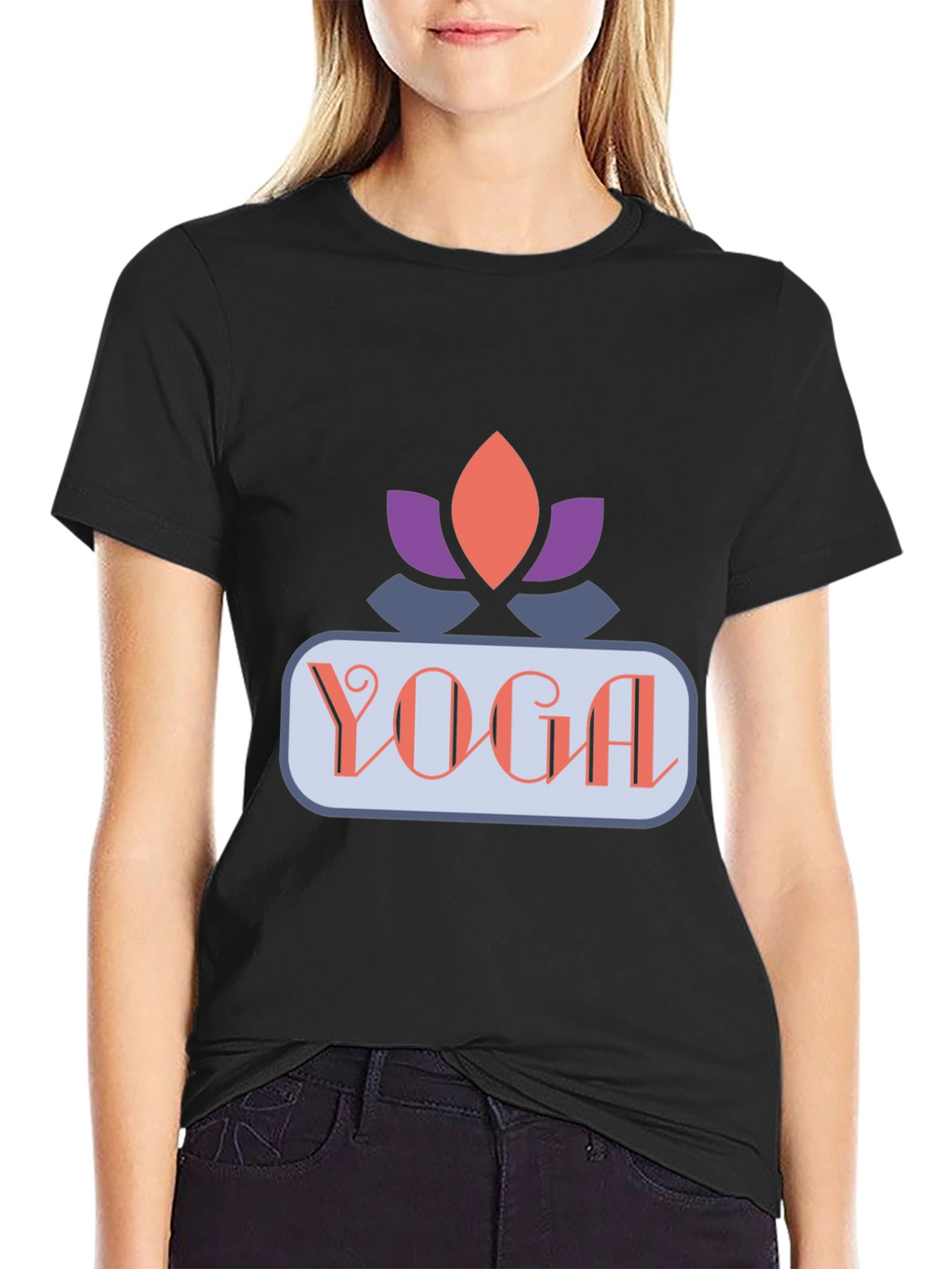 Yoga Lotus Graphic Tee - Black