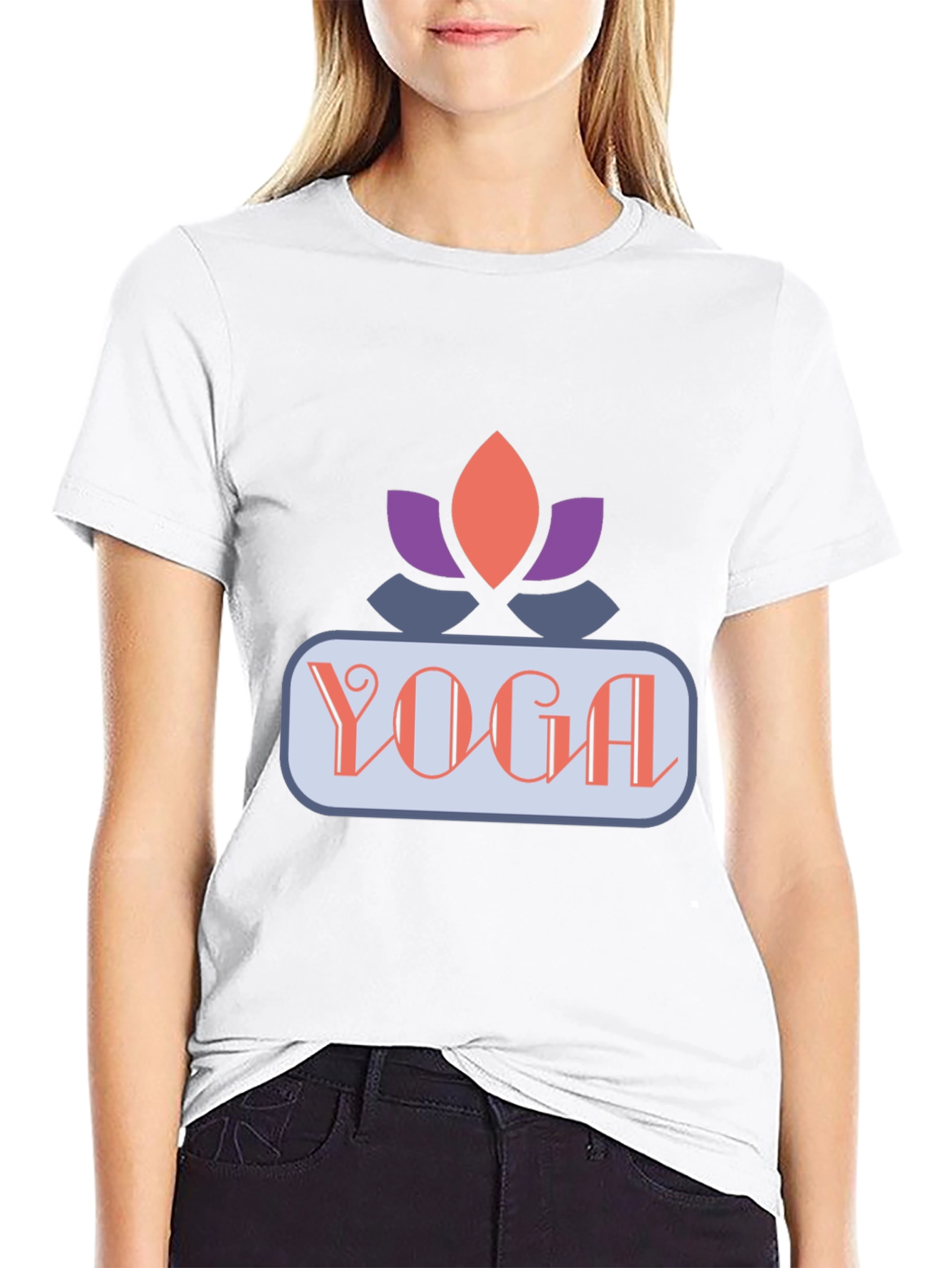 Yoga Lotus Graphic Tee - Black