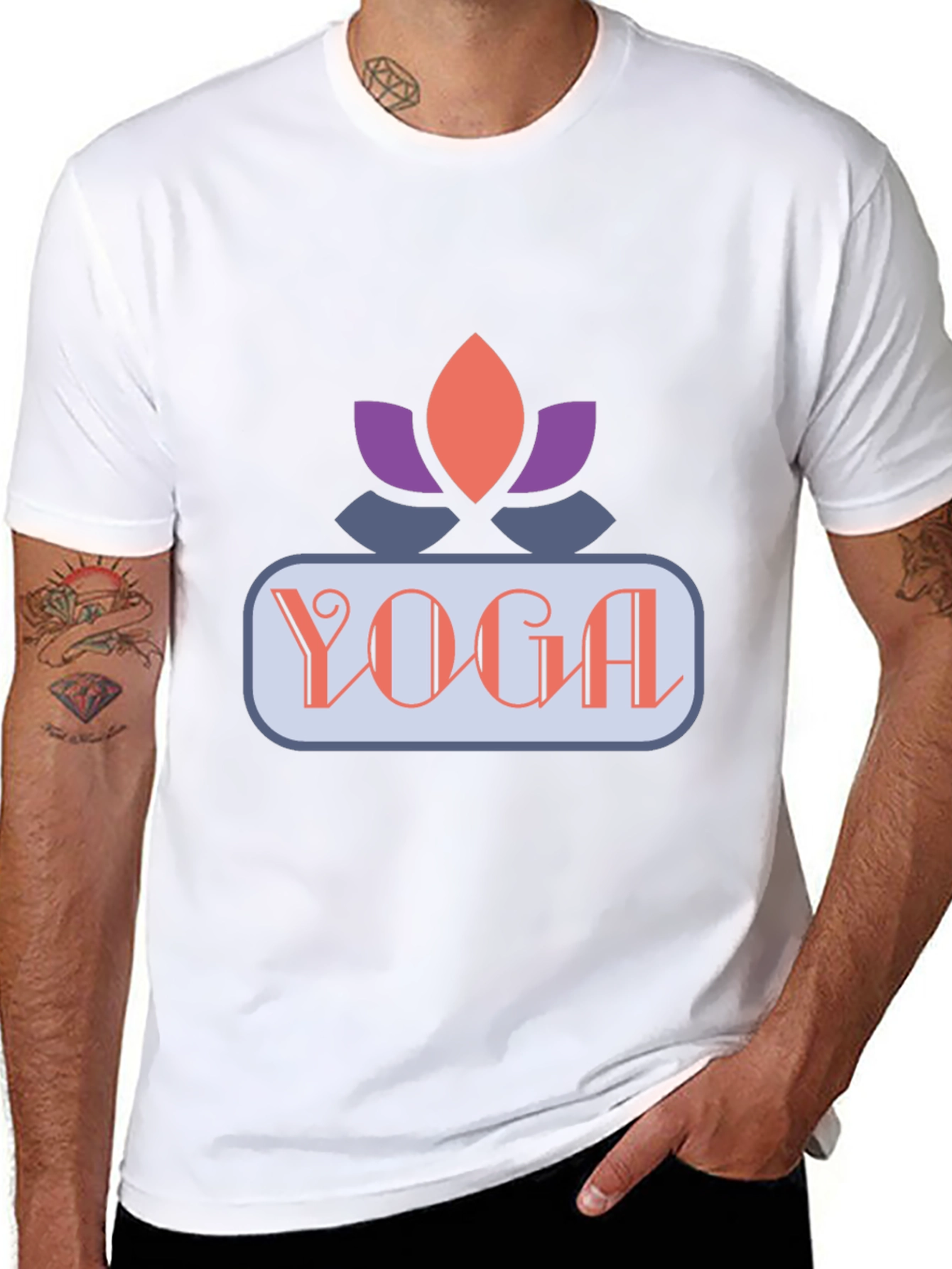 Yoga Lotus Graphic Tee - Black
