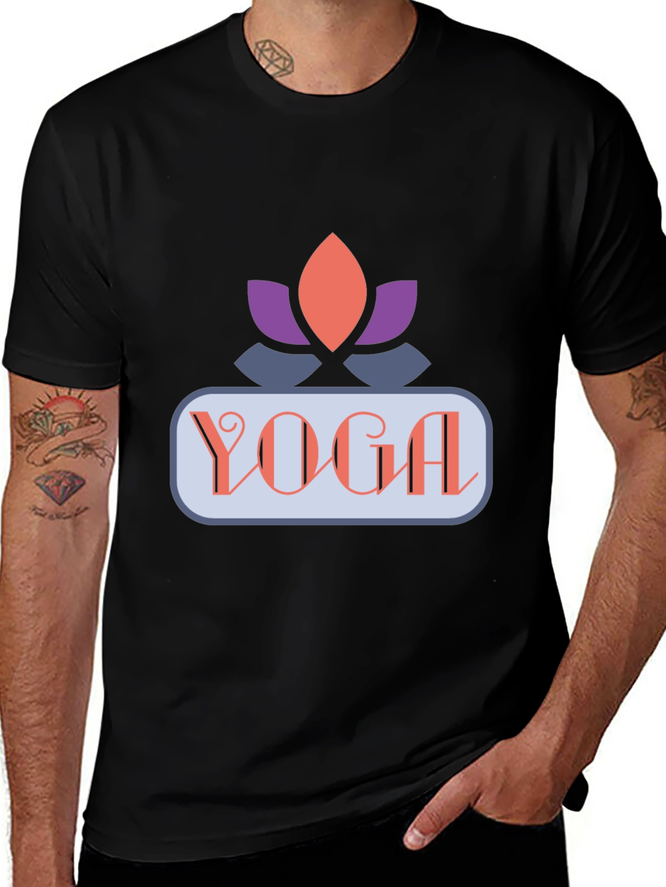 Yoga Lotus Graphic Tee - Black