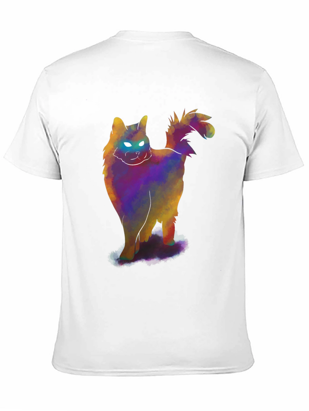 Glowing Cat T-Shirt - Mens Black Tee