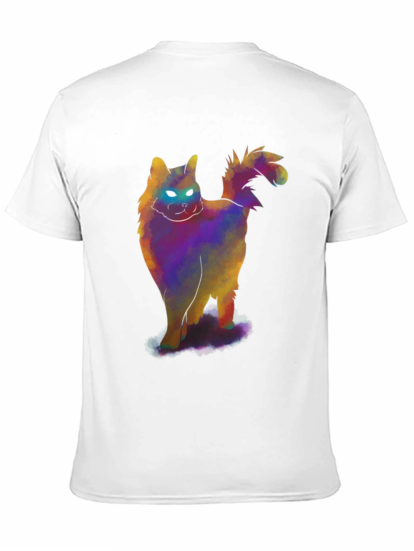 Glowing Cat T-Shirt - Mens Black Tee