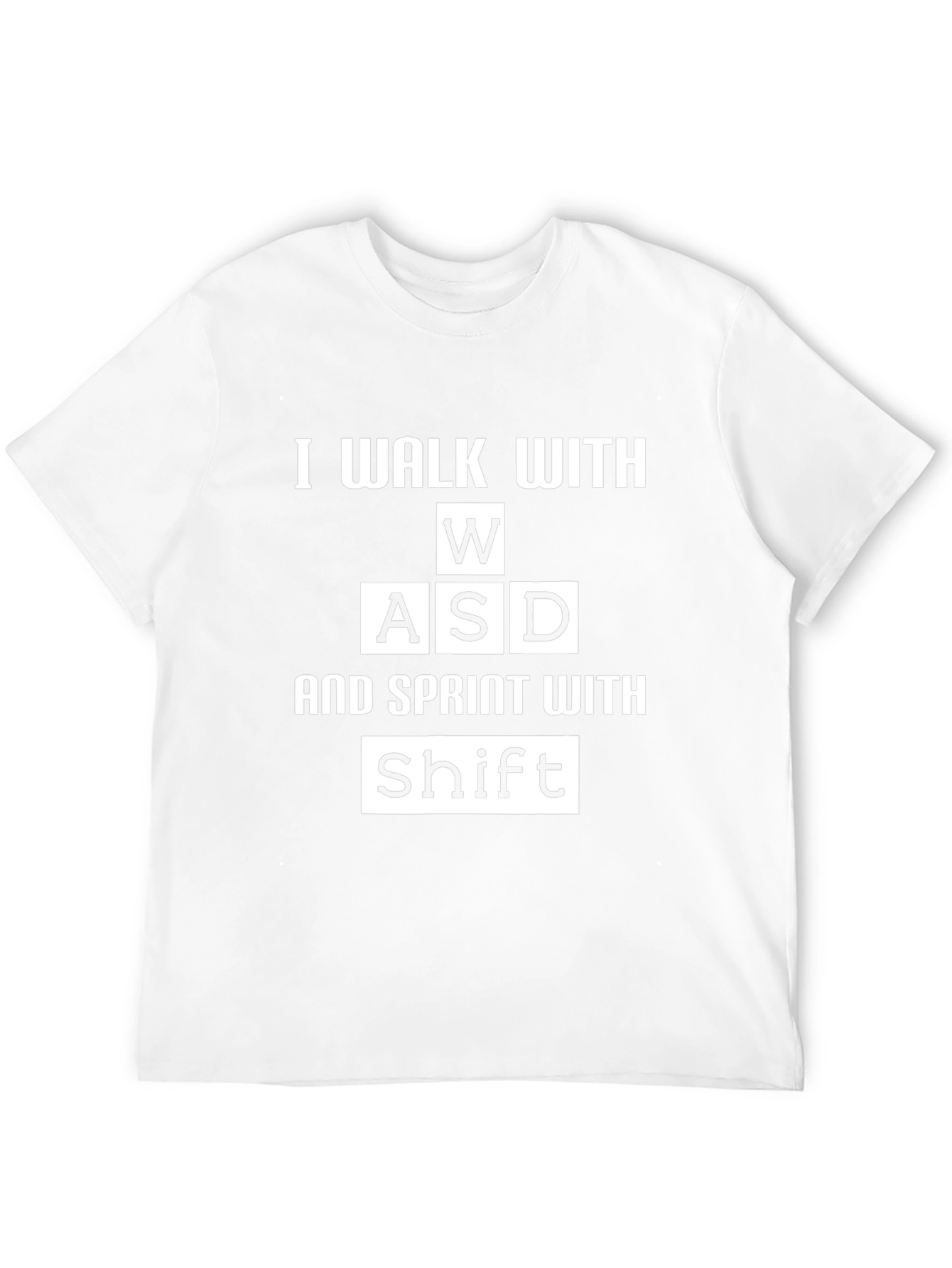 Gamer T-Shirt: WASD & Shift Keys - Walk & Sprint