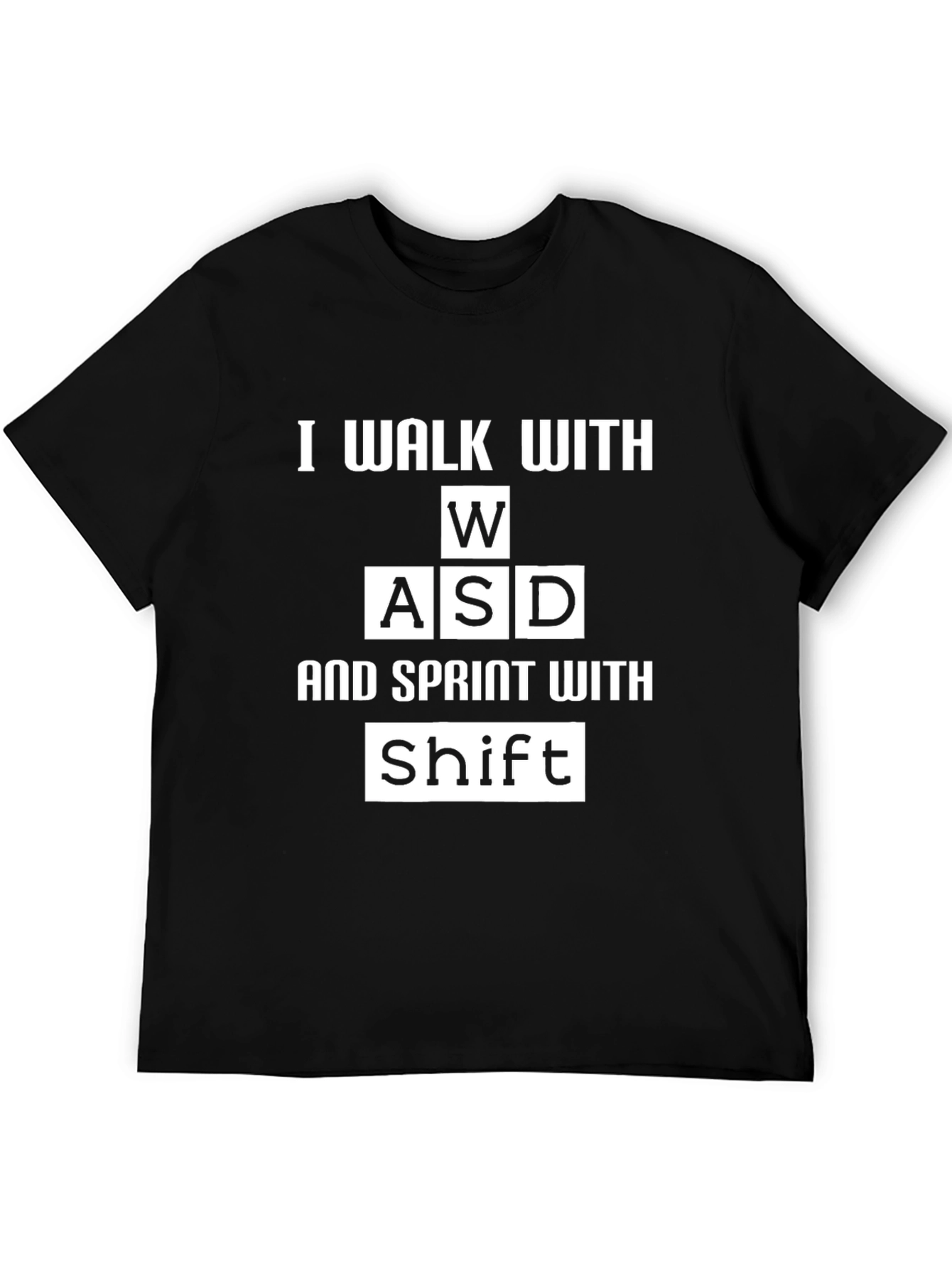 Gamer T-Shirt: WASD & Shift Keys - Walk & Sprint